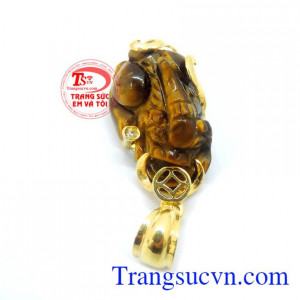 mặt dây di lặc đá mắt hổ bọc vàng tây bán hàng trên toàn quốc giao hàng tận nơi,mặt dây nữ tính cá tích mạnh mẽ