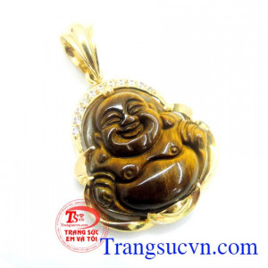 Bán Mặt phật di lặc may mắn bọc vàng, mặt phật cho nữ hợp thời trang phục