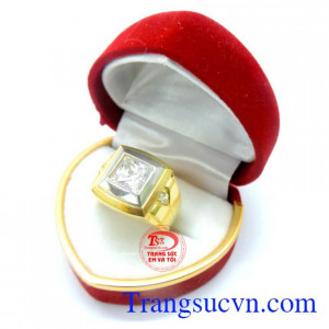 Nhẫn nam vàng 10k đá quý đẹp