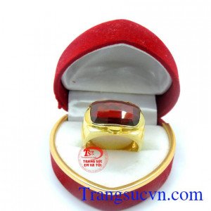 Nhẫn nam đá đỏ vàng Nhẫn nam đá đỏ vàng tây chất lượng đảm bảo,nhẫn nam giá rẻ uy tín nhất việt nam