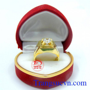 Nhẫn đá vàng tây cao mặt nhẫn vàng đá dành cho nam chất lượng đảm bảo uy tín với thiết kế tinh tế