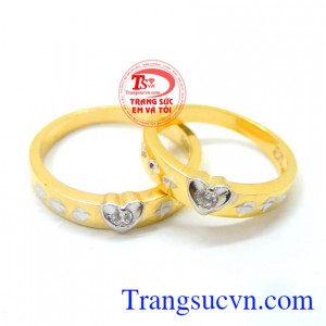 Nhẫn cưới vàng trái tim đẹp