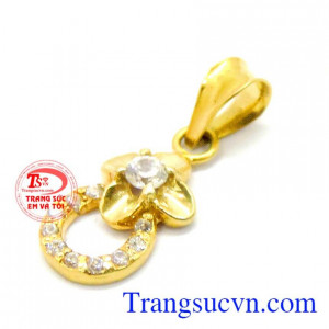 Mặt nữ vàng tây 10k hoa đẹp tinh tế.