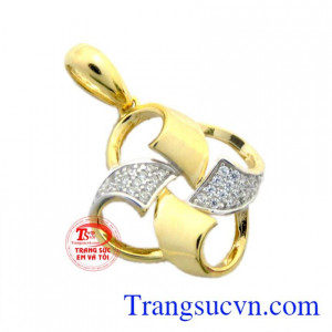 Mặt dây nữ vàng 10k đính đá là món quà ý nghĩa cho người thân.