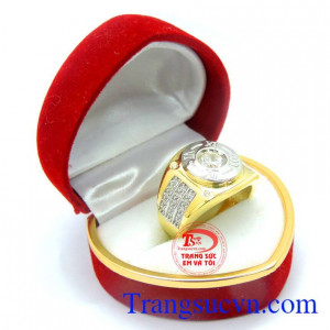 Trang sức nhẫn nam vàng 10k đính đá thiết kế tinh tế, kiểu dáng tôn lên vẻ sang trọng