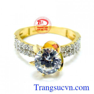 Nhẫn nữ món quà ý nghĩa đeo hợp thời trang. Nhẫn nữ vàng 10k nữ tính