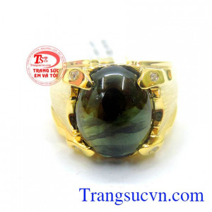 Nhẫn vàng tây, nhẫn nam sapphire, nhẫn nam hộ mệnh, nhẫn vàng màu