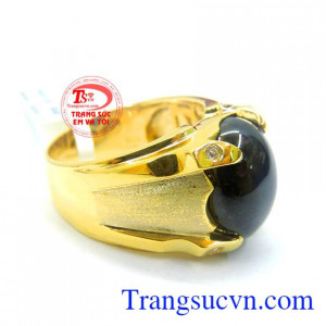 Nhẫn nam đá sappire thiên nhiên đẹp