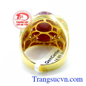 Nhẫn vàng ruby sao thiên nhiên, Nhẫn nam vàng tây đảm bảo chất lượng Uy tín