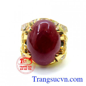 Nhẫn vàng phong cách cho phái nam, Nhẫn nam Ruby cho người mệnh Hỏa hoặc Thổ