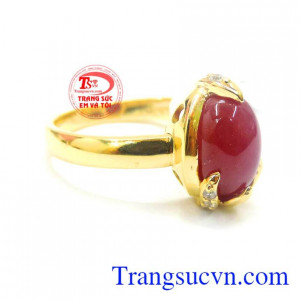 Giao hàng toàn quốc. Nhẫn nữ ruby sao thiên nhiên vàng 14k