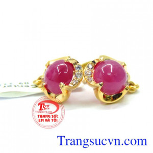 Hoa tai nữ ruby thiên nhiên quý phái