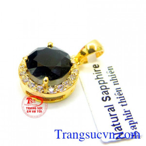 Mặt nữ saphire vàng 14k ngọt ngào bảo hành 12 tháng.