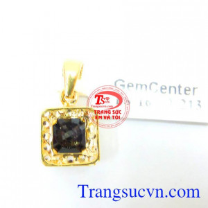 Mặt saphire đen đẹp, mặt dây chuyền vàng tây đá quý cho nữ, mặt dây chuyền sang trọng.