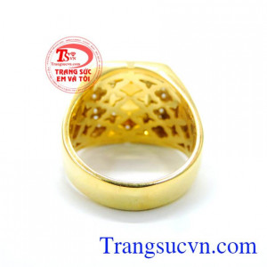 Nhẫn vàng thạch anh thiên nhiên, Nhẫn nam vàng tây