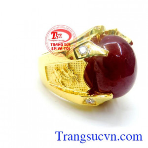 Nhẫn nam đá quý ruby sang trọng