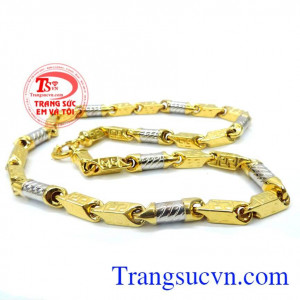 Dây chuyền nam vàng to đẹp và đẳng cấp, dây vàng 10k mắt đốt vàng trắng kết hợp với đốt vàng màu, chất lượng vàng đảm bảo