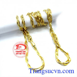 Dây chuyền vàng nữ xoắn 3 sợi