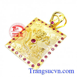 dây chuyền mặt rồng ý nghĩa và may mắn rồng nổi 3D,Mặt dây vàng rồng quyền uy