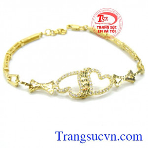 Lắc nữ đôi trái tim chung tình