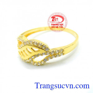 Nhẫn nữ vàng tây bậc thang tình yêu