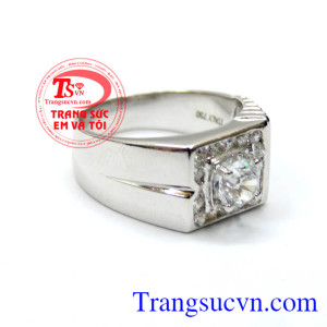 Nhẫn nam vàng 18k trắng Nhập khẩu