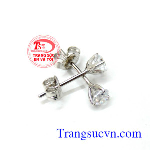Hoa tai vàng trắng đính đá nhỏ xinh thương hiệu trang sức uy tín trên toàn quốc.