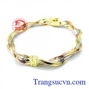Vòng tay vàng đeo hợp thời trang, chất lượng đảm bảo uy tín. Vòng tay bện 10k may mắn cho nữ