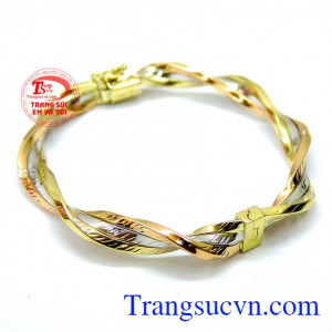 Vòng tay bện 10k may mắn cho nữ sang trọng dành cho nữ. 