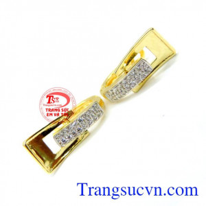 Hoa tai vàng 10k sáng bóng 