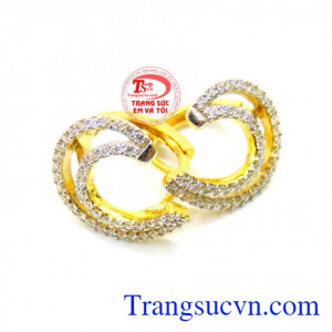 Hoa tai vàng đá đẹp 10k,kiểu dáng đẹp,