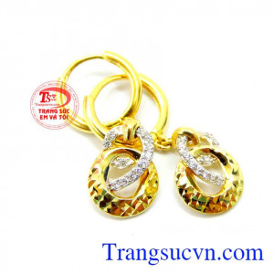 Công ty trang sức em và tôi,Đôi hoa tai trẻ trung, Hoa tai nữ trang vàng 10k quà tặng