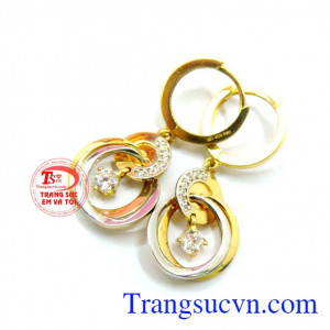 Hoa tai nữ trang đẹp 10k chế tác tinh xảo,kiểu dáng hiện đại Hoa tai vàng tây giao hàng toàn quốc.