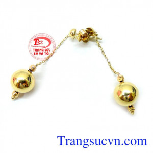 Bán Đôi hoa tai vàng nữ viên bi đẹp thiết kế nhẹ nhàng đơn giản tạo vẻ đẹp thanh lịch cho phái nữ.