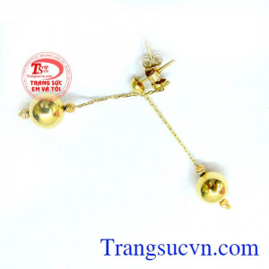 án hàng trên toàn quốc giao hàng tận nơi thanh toán an toàn, Đôi hoa tai vàng nữ viên bi đẹp