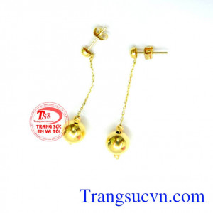 Đôi hoa tai vàng nữ viên bi đẹp