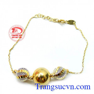 Lắc tay nữ vàng tây bi vàng