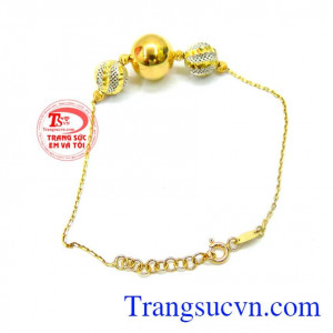 Đường nét sáng bóng,bền đẹp. Lắc tay nữ vàng tây bi vàng