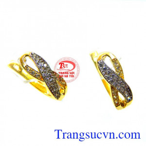 Hoa tai nữ trang vàng 10k trẻ trung 