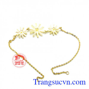 Lắc nữ hậu duệ mặt trời vàng tây chất lượng vàng đảm bảo. 