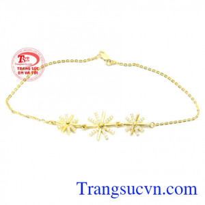 Lắc tay nữ 3 bông hậu vệ mặt trời là lắc tay vàng hậu duệ mặt trời món quà ý nghĩa. 