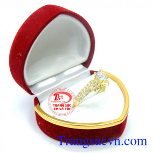 Nhẫn nữ vàng đính đá đẹp