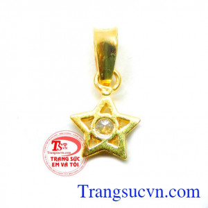 Mặt dây nữ vàng ngôi sao 5 cánh