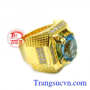 Nhẫn nam đá topaz quý phái