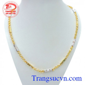 Dây chuyền nam vàng 10k côn nam tính đeo hợp thời trang