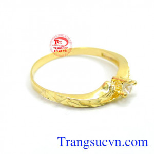 Nhẫn nữ vàng tây,được thiết kế tinh tế. Nhẫn nữ vàng bền đẹp 10k