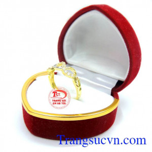 Nhẫn nữ vàng sành điệu 10k nhẫn nữ thời trang, thiết kế độc đáo.