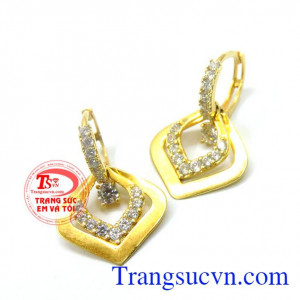 Hoa tai kiểu lá quý phái đẹp.