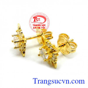 Hoa tai thời trang đẹp hoa tai vàng tây 10k thiết kế nhẹ nhàng đơn giản tạo vẻ đẹp thanh lịch cho phái nữ.