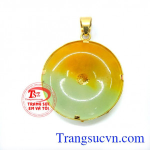 Mặt ngọc cẩm thạch bọc vàng 10k